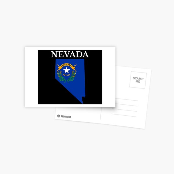 Nevada Flag Map Postcard