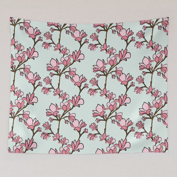 Item preview, Magnolias on pale blue designed and sold by Samantha Jones.