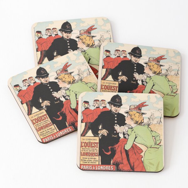 Item preview, Chemins De Fer Western Railways PARIS to LONDON Vintage Travel Advertisement designed and sold by retroposters.