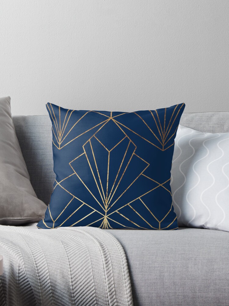 Art Deco in Navy Blue Large Scale