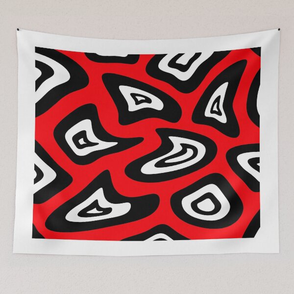 Item preview, Abstract geometric pattern - red, black and white. designed and sold by K.S ART.