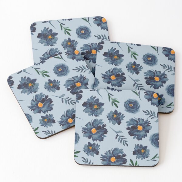 Item preview, Watercolor Flower Pattern - Classic Blue - Indigo designed and sold by Petra Lang.