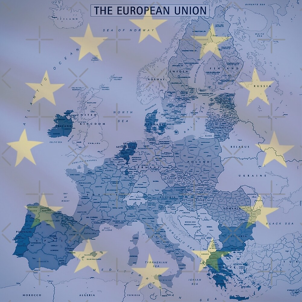 "Post Brexit Map of EU" by Yellow-14 | Redbubble