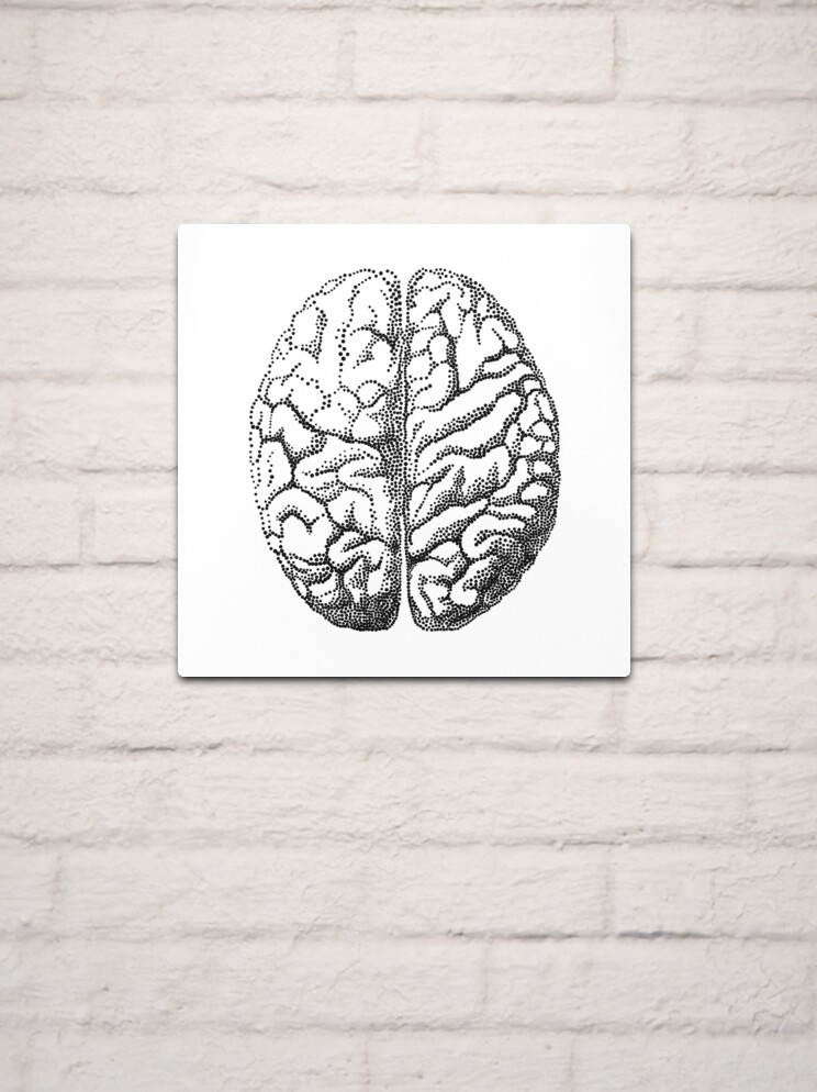 Black offers and White Brain Metal Print