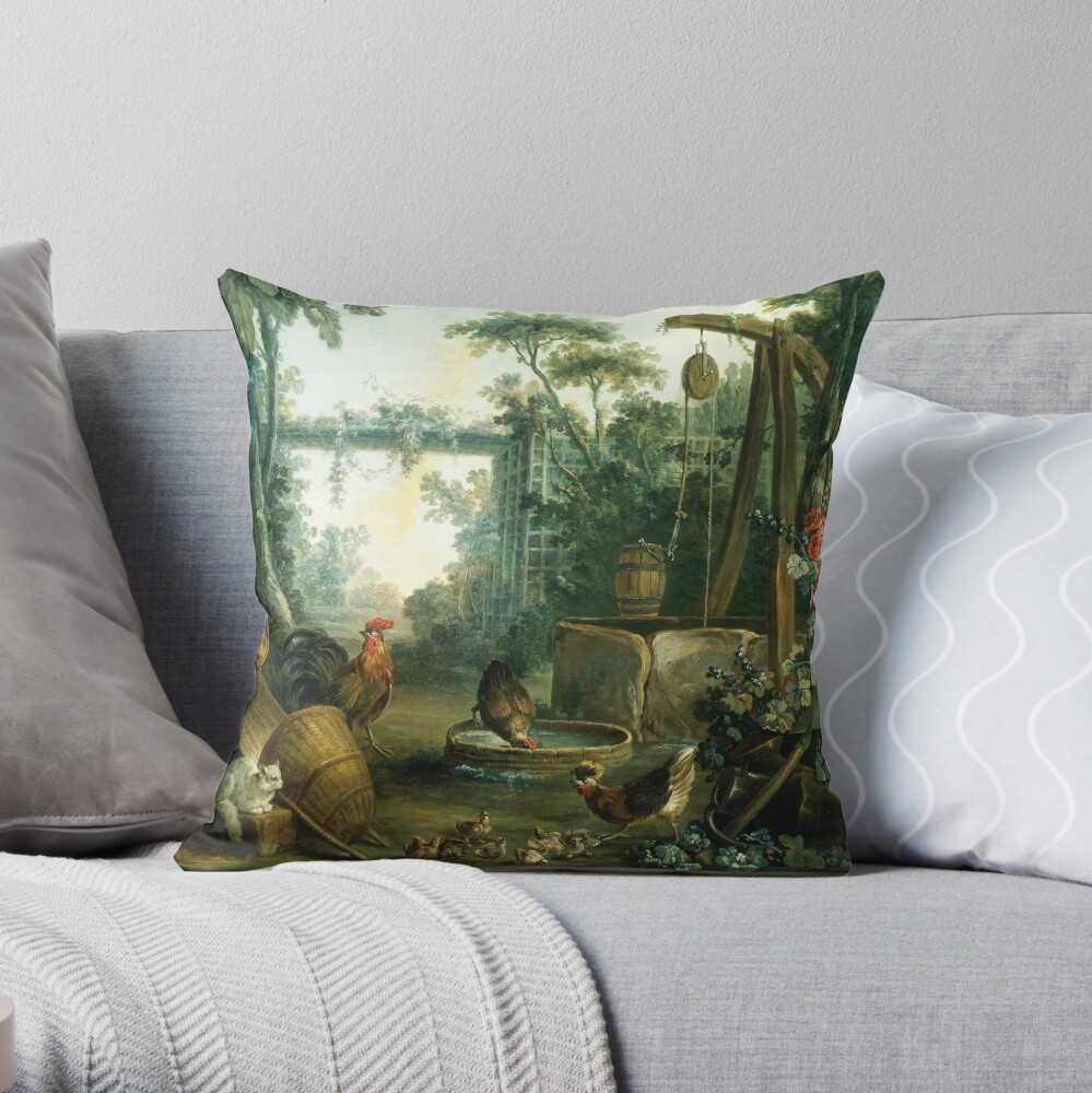 Rustic Landscape Throw Pillow by French 19th Century - Pixels