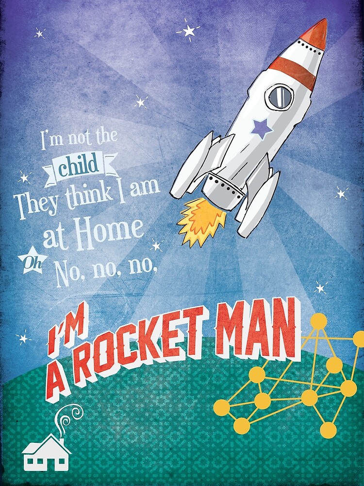 Disover Rocket Man poster, kids room, boy's room, space theme, A3 poster Premium Matte Vertical Poster