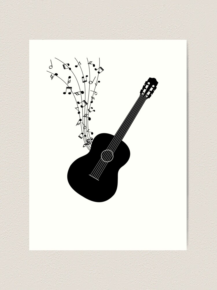 『classical guitar』蜜蝋画　イラスト　インテリア　絵画　ギター Amazon.com: CREATCABIN Metal Wall Art Decor Musical