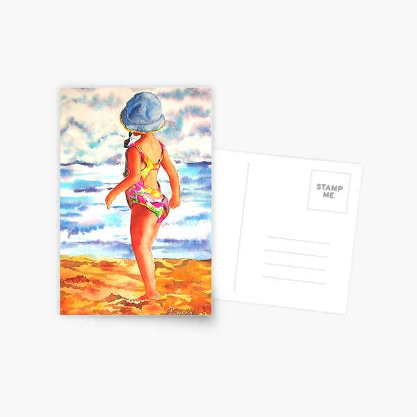Girl on Beach (sold) Postcard