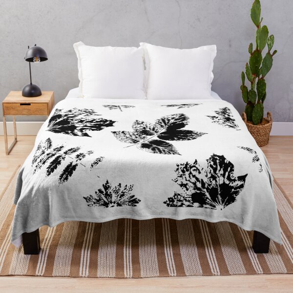 Item preview, Original black-and-white leaf pattern made from real leaf prints designed and sold by NastasiaRainbow.