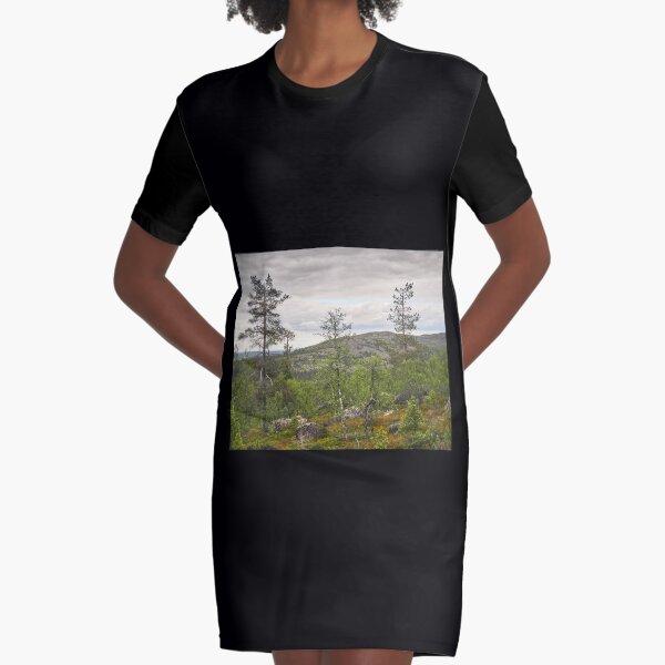 A view to north from Pyha Nattanen Graphic T-Shirt Dress