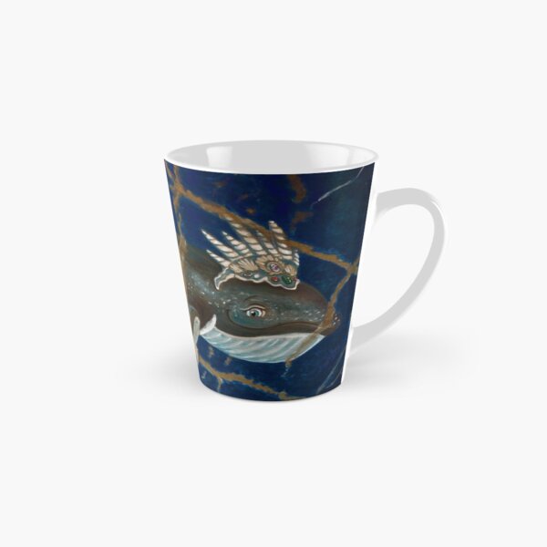 Mother Whale and her Baby in Lapis Lazuli Sea Tall Mug