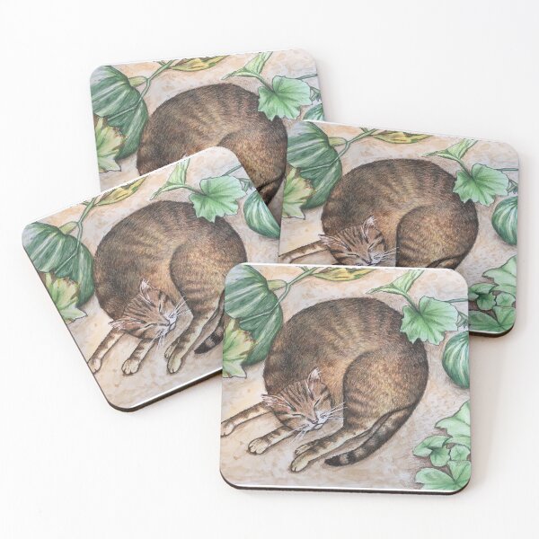 Item preview, Cat in the kabocha patch designed and sold by Tanuki-Time.