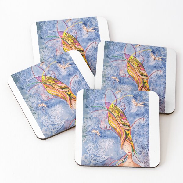 Item preview, "Woman's thoughts per a usual day" original watercolor painting designed and sold by HalynKaART.