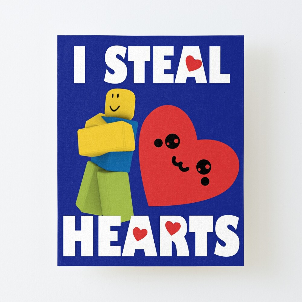 Roblox Noob I Steal Hearts Valentines Day Gamer Gift Mounted Print By Smoothnoob Redbubble - the noobs for noobs hang out roblox