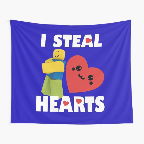 Roblox Noob I Steal Hearts Valentines Day Gamer Gift Tapestry By Smoothnoob Redbubble - stealing moms credit card for robux iron gaming