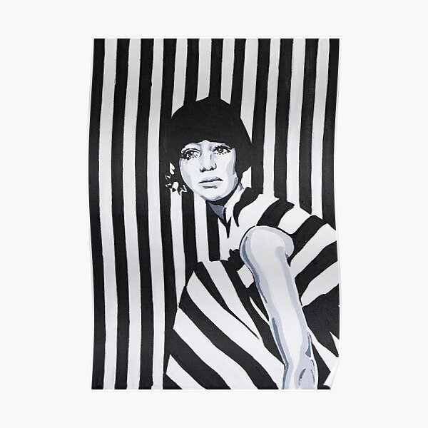 Mod girl stripes Poster