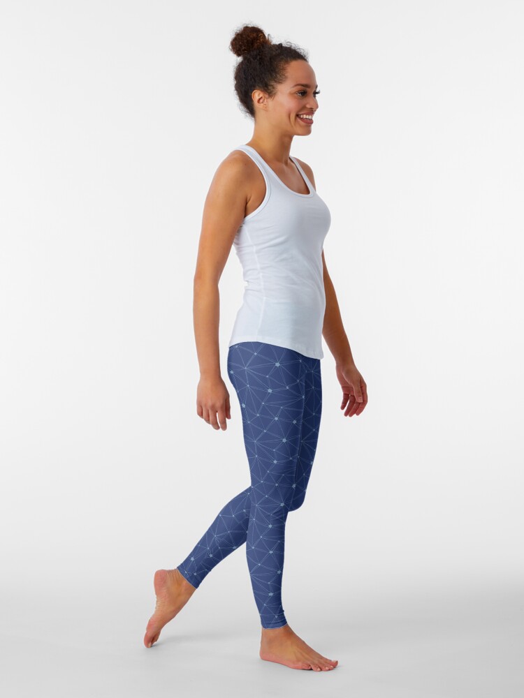 Alternate view of Pentagon grid classic blue Leggings