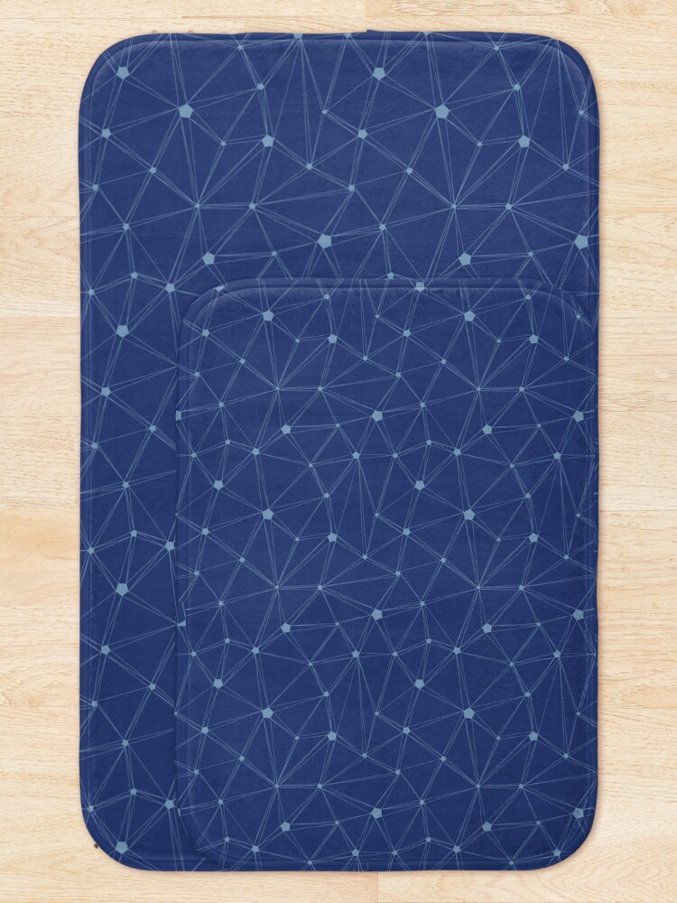 Alternate view of Pentagon grid classic blue Bath Mat