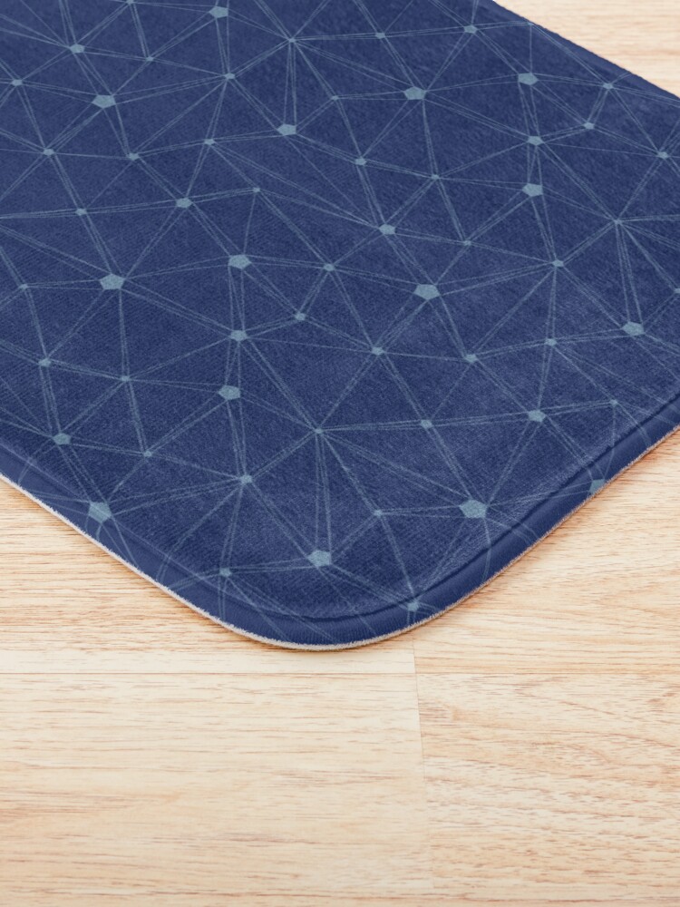 Alternate view of Pentagon grid classic blue Bath Mat