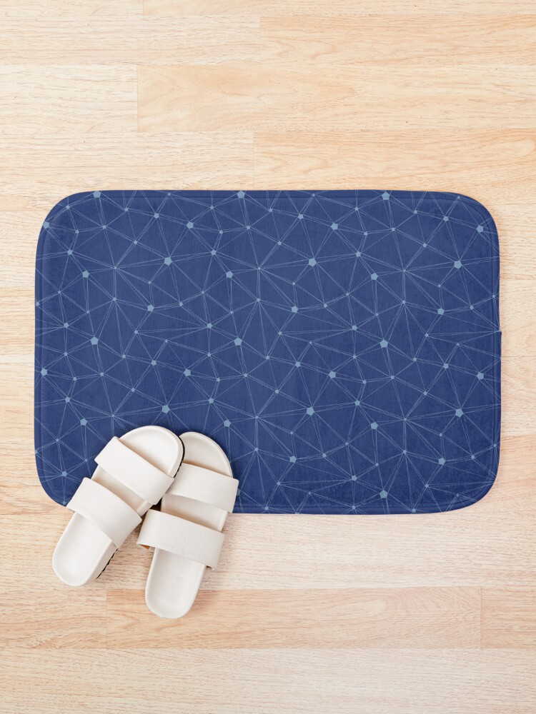 Alternate view of Pentagon grid classic blue Bath Mat