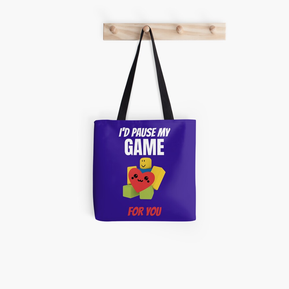 Roblox Noob With Heart I D Pause My Game For You Valentines Day Gamer Gift V Day Tote Bag By Smoothnoob Redbubble - roblox noob with heart i d pause my game for you valentines day gamer gift v day roblox noob posters and art prints teepublic