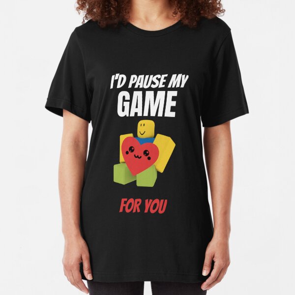 roblox noob with heart i d pause my game for you valentines day gamer gift v day poster by smoothnoob redbubble