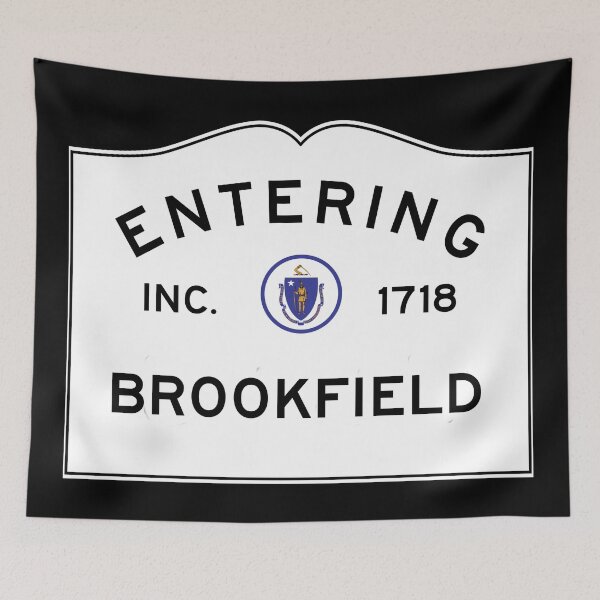Item preview, Entering Brookfield - Commonwealth of Massachusetts Road Sign designed and sold by NewNomads.