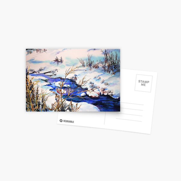 Snowy stream (sold) Postcard
