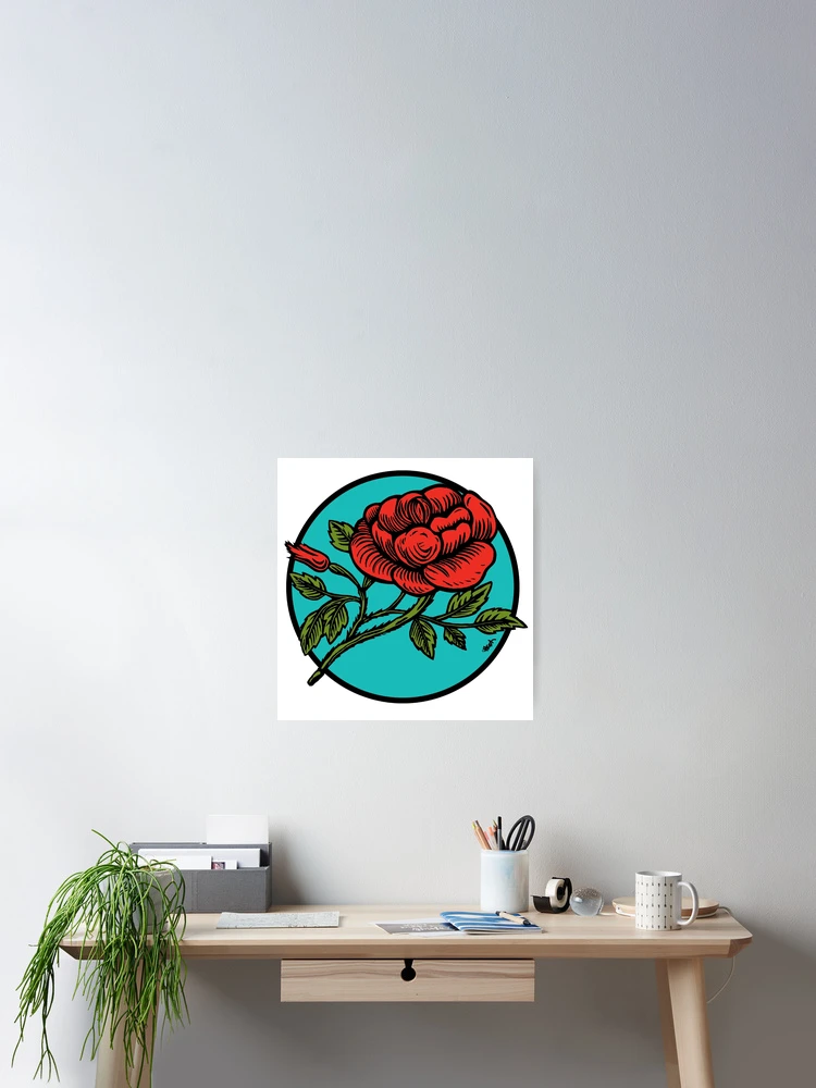 Thumbnail 2 of 3, Poster, RED ROSE designed and sold by HUGH ARMSTRONG III.