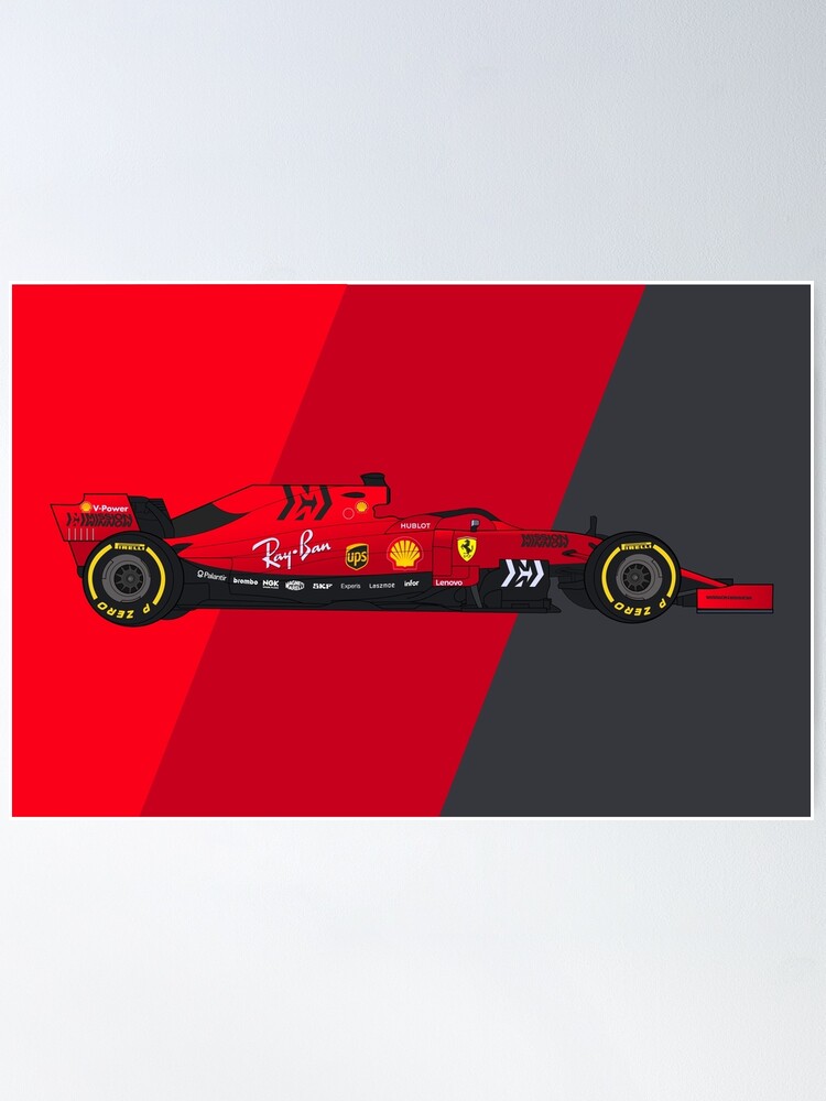 Alternate view of Formula 1 Scuderia Ferrari SF90 Digital Artwork Poster