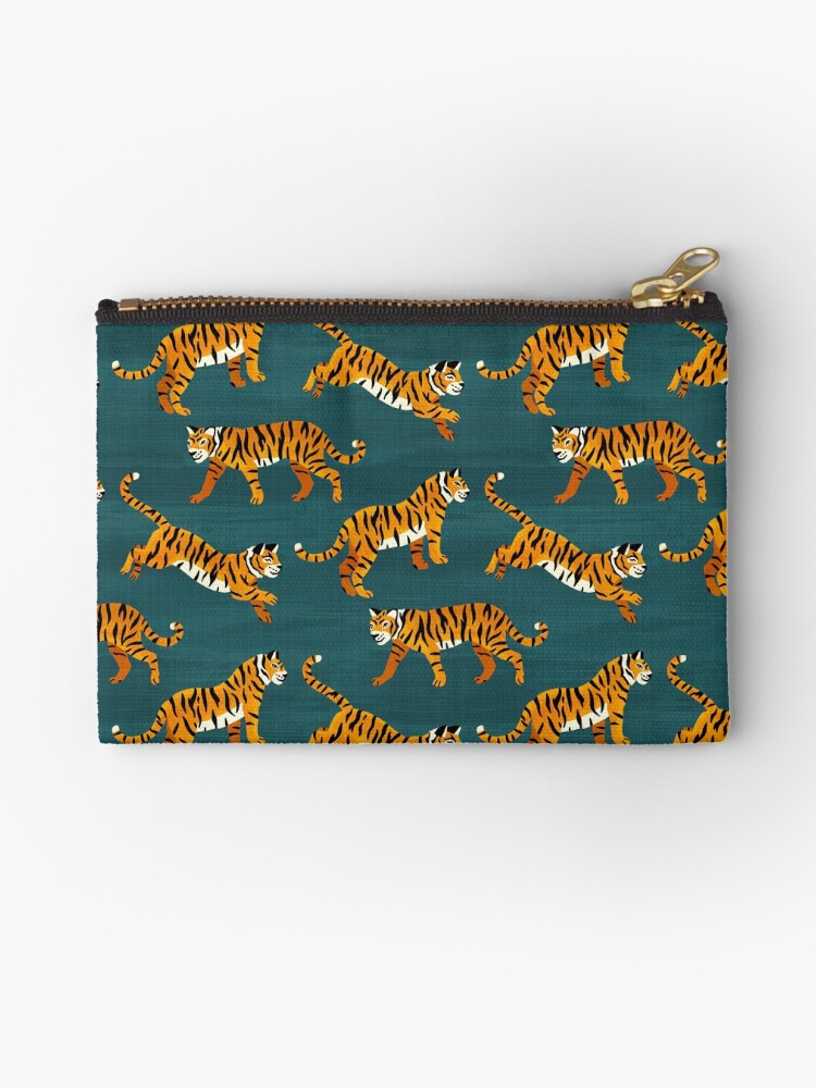 Thumbnail 1 of 4, Zipper Pouch, Bengal Tigers - Navy  designed and sold by TigaTiga.