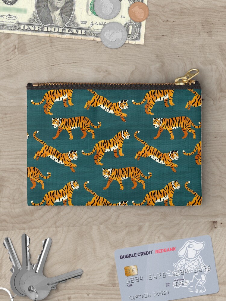 Thumbnail 3 of 4, Zipper Pouch, Bengal Tigers - Navy  designed and sold by TigaTiga.