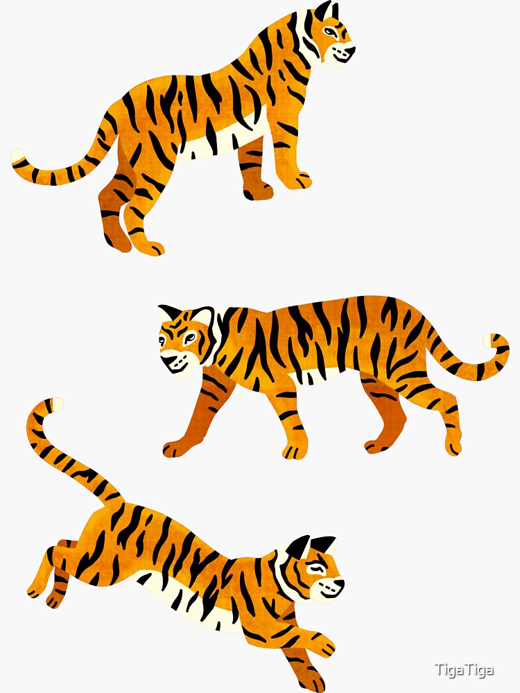 Thumbnail 3 of 3, Sticker, Bengal Tigers - Navy designed and sold by TigaTiga.