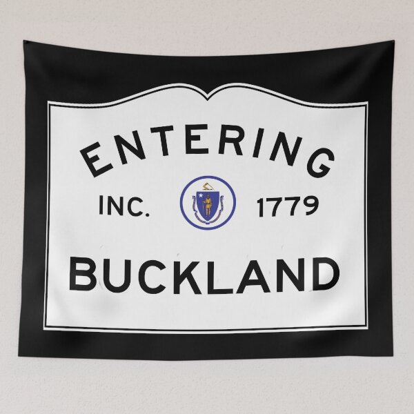 Item preview,  Entering Buckland - Commonwealth of Massachusetts Road Sign designed and sold by NewNomads.