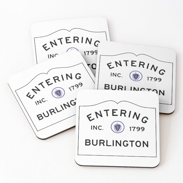 Item preview, Entering Burlington Massachusetts - Commonwealth of Massachusetts Road Sign  designed and sold by NewNomads.