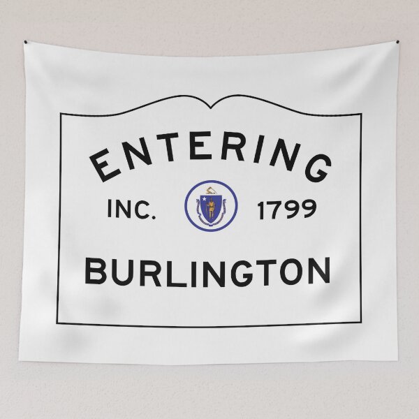Item preview, Entering Burlington Massachusetts - Commonwealth of Massachusetts Road Sign  designed and sold by NewNomads.