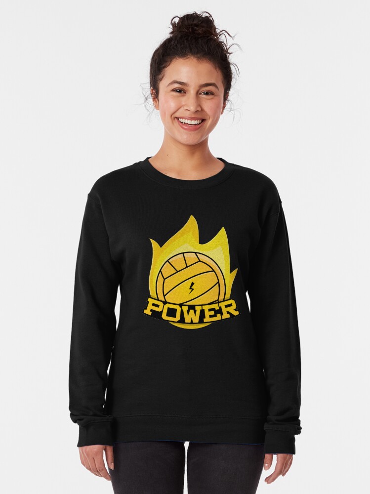 "Volleyball Power on fire Volleyball love design in yellow" Pullover