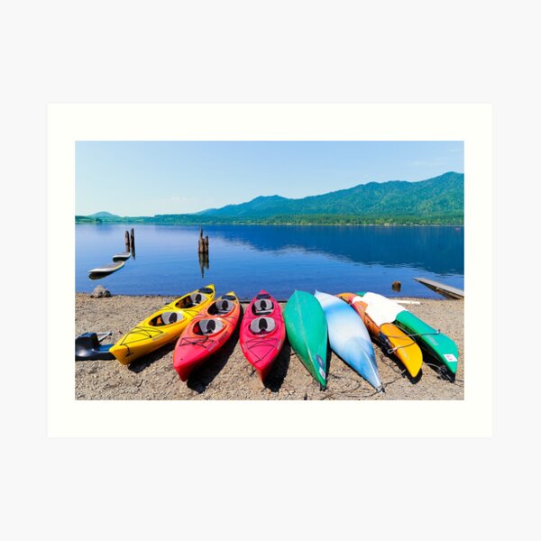 Beached Kayaks Art Print