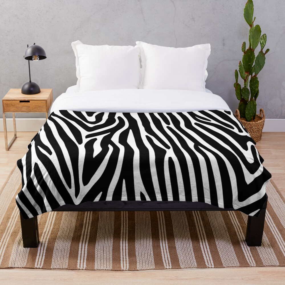 Animal Print Fleece Zebra Home Bed Sofa Blanket Throw 120 ...