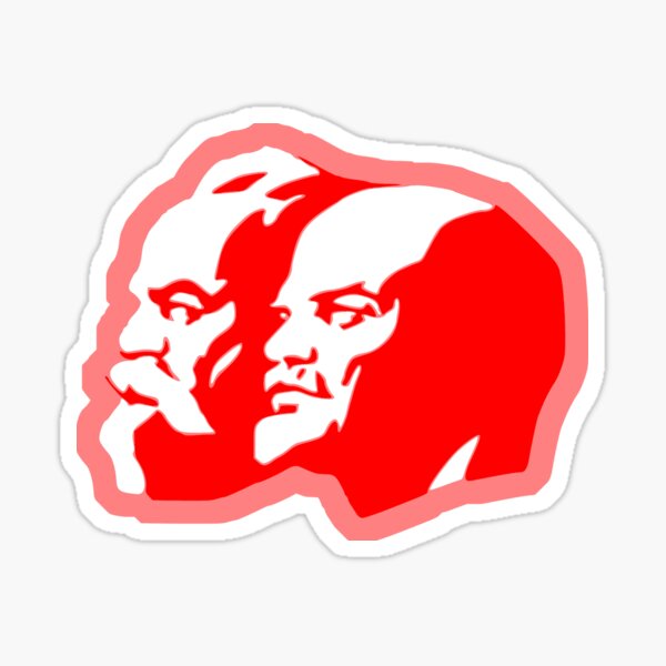 Item preview, Marx and Lenin Stylised Sticker designed and sold by RadicalPrintsByCas.