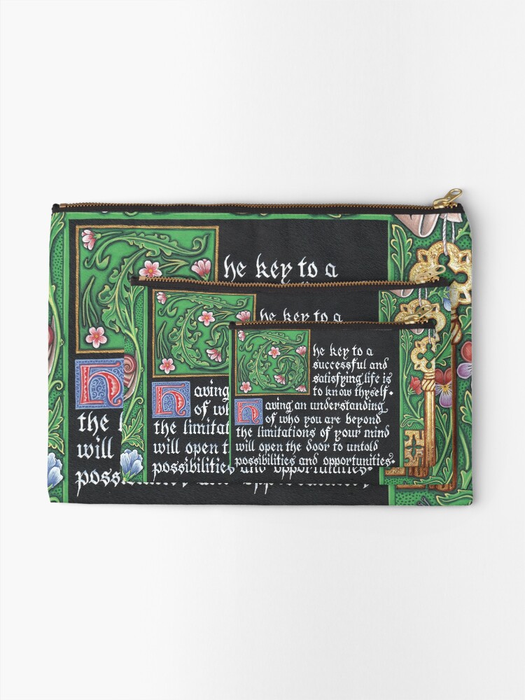 Alternate view of Medieval Illumination - Know Thyself Zipper Pouch