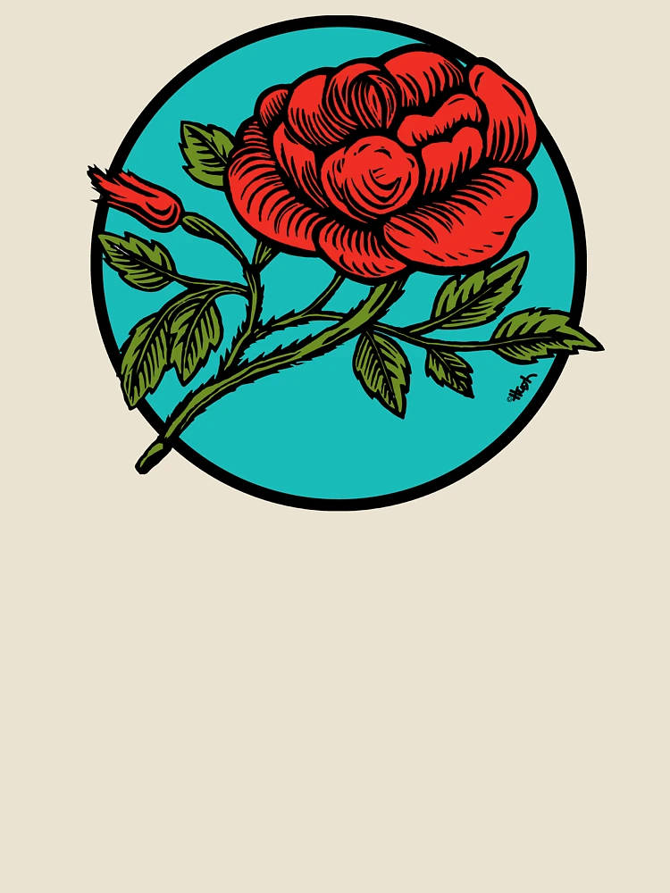Thumbnail 4 of 4, Relaxed T-Shirt, RED ROSE designed and sold by HUGH ARMSTRONG III.