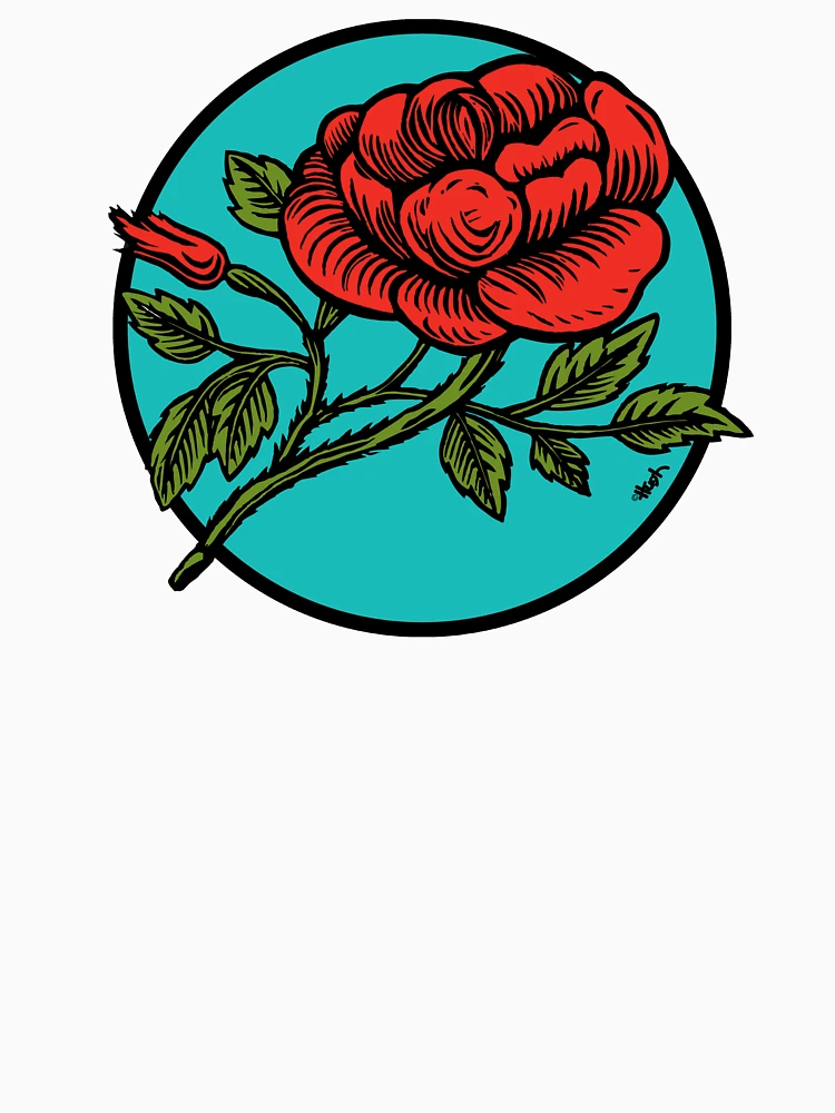 Thumbnail 7 of 7, Classic T-Shirt, RED ROSE designed and sold by HUGH ARMSTRONG III.
