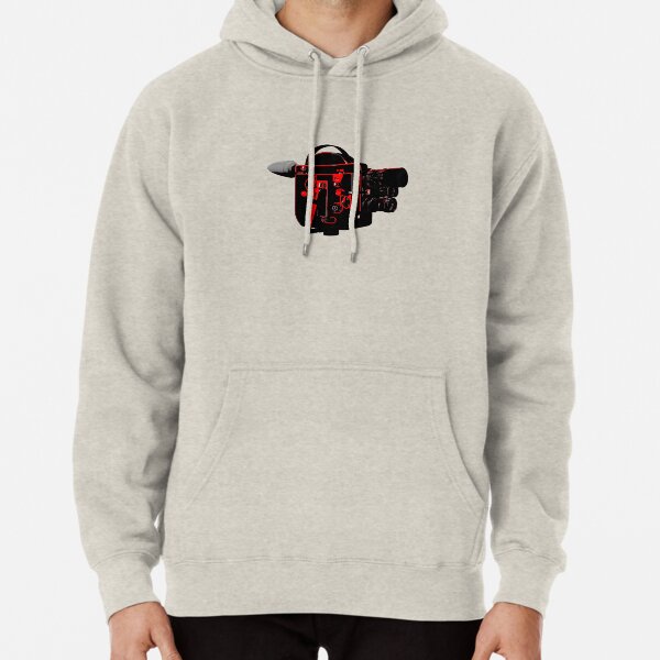 red camera hoodie