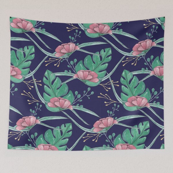 Item preview, Watercolor seamless pattern with rose flowers and green leaves and branches. designed and sold by SASHA-MATBON.