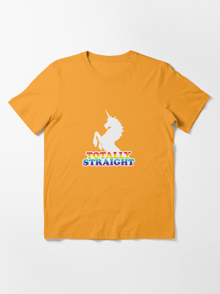 totally straight unicorn rainbow t shirt