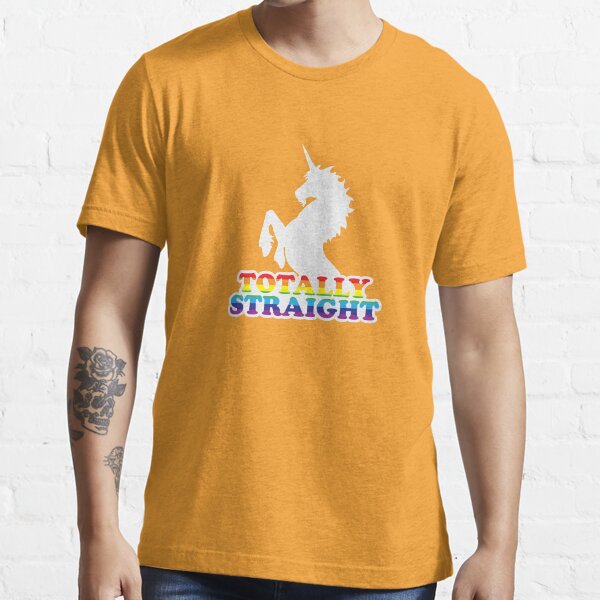 totally straight unicorn rainbow t shirt