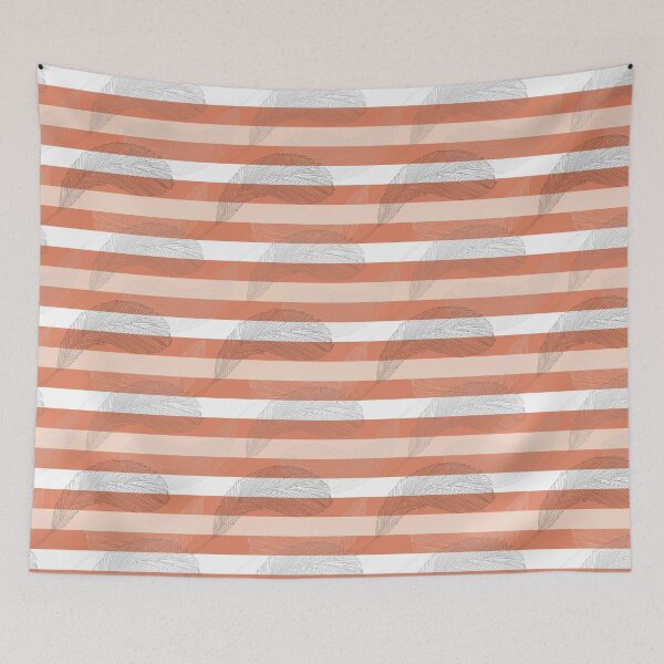 Item preview, Delicate Feathers on Stripes designed and sold by RPuniquedesigns.