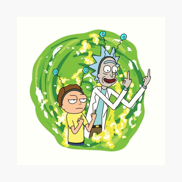 Rick and morty middle finger Art Print