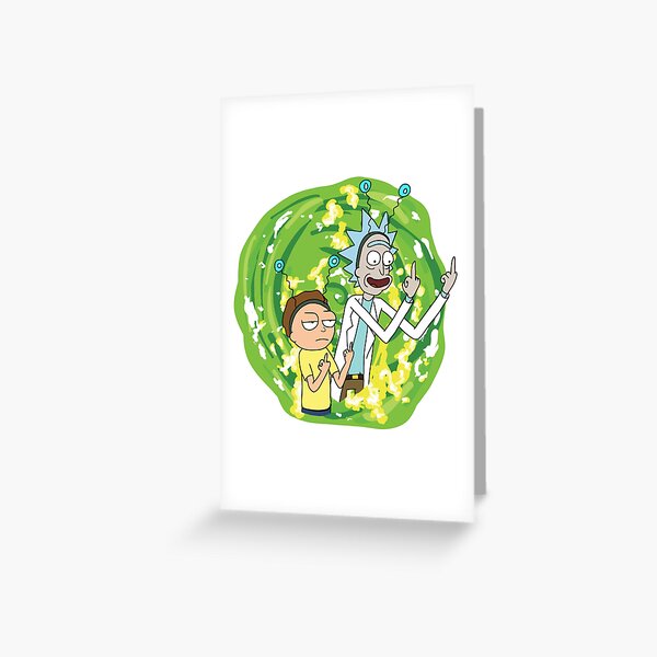 Rick and morty middle finger Greeting Card